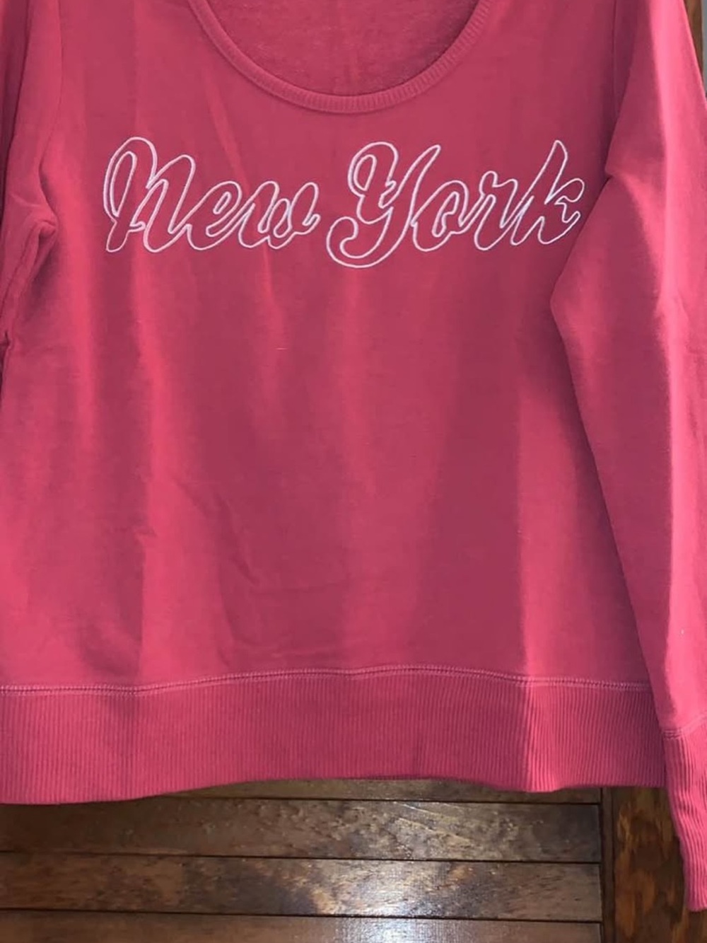 Pink "New York" Scoop Neck Sweatshirt sz juniors